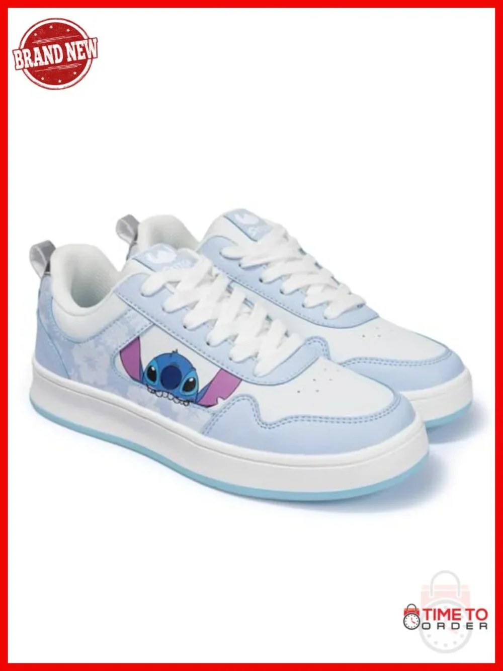 Disney Stitch Lace Up Fashion Sneakers Character Athletic Lifestyle Shoes